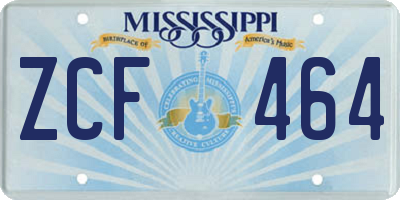 MS license plate ZCF464