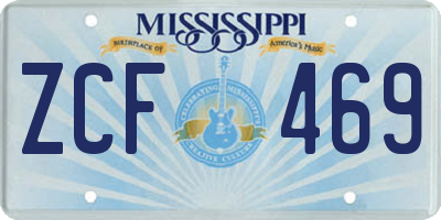 MS license plate ZCF469