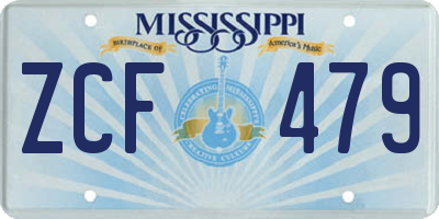 MS license plate ZCF479