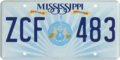 MS license plate ZCF483