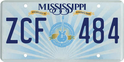 MS license plate ZCF484