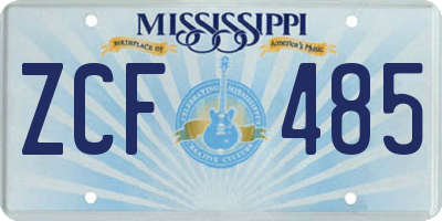 MS license plate ZCF485