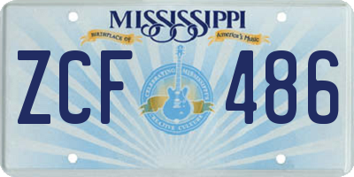 MS license plate ZCF486