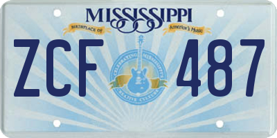 MS license plate ZCF487