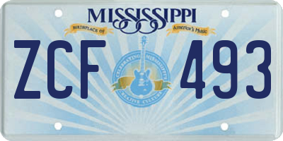 MS license plate ZCF493