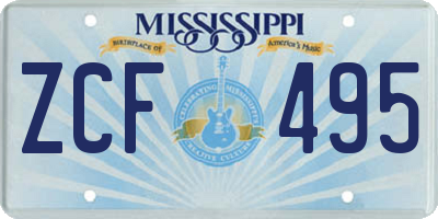 MS license plate ZCF495