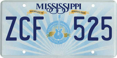 MS license plate ZCF525
