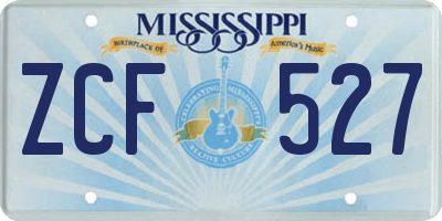 MS license plate ZCF527