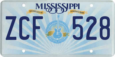 MS license plate ZCF528