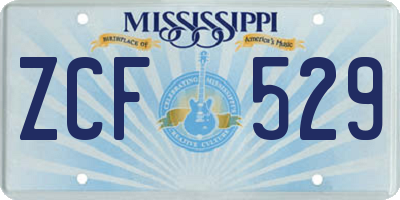 MS license plate ZCF529