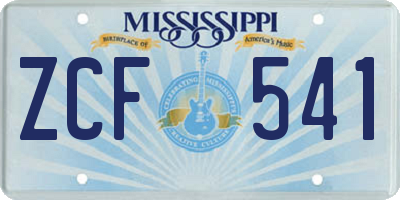 MS license plate ZCF541