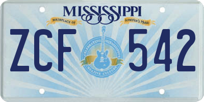 MS license plate ZCF542