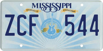 MS license plate ZCF544