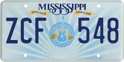 MS license plate ZCF548
