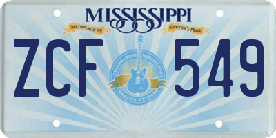 MS license plate ZCF549