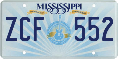 MS license plate ZCF552