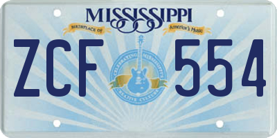 MS license plate ZCF554
