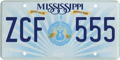 MS license plate ZCF555