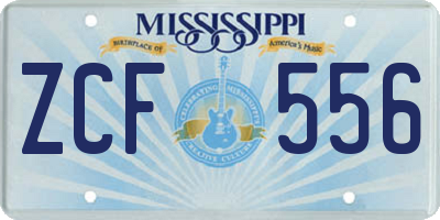 MS license plate ZCF556