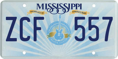 MS license plate ZCF557