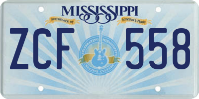 MS license plate ZCF558