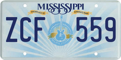 MS license plate ZCF559