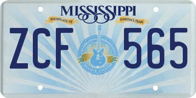 MS license plate ZCF565