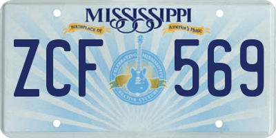 MS license plate ZCF569