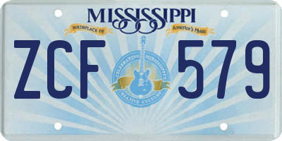 MS license plate ZCF579