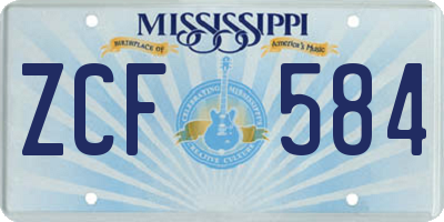 MS license plate ZCF584