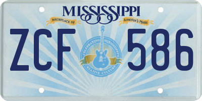 MS license plate ZCF586