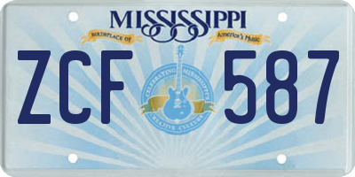 MS license plate ZCF587