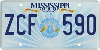 MS license plate ZCF590