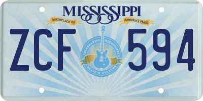 MS license plate ZCF594