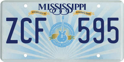 MS license plate ZCF595