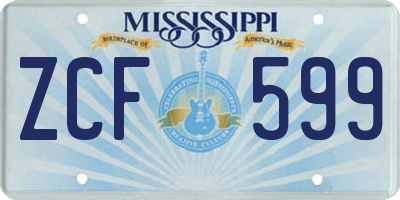 MS license plate ZCF599