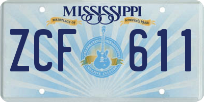 MS license plate ZCF611