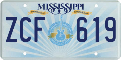 MS license plate ZCF619