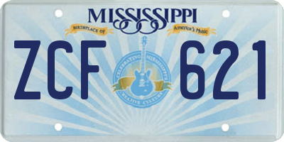 MS license plate ZCF621