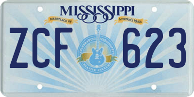 MS license plate ZCF623