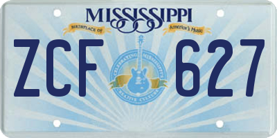 MS license plate ZCF627