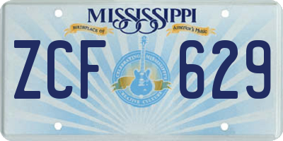 MS license plate ZCF629