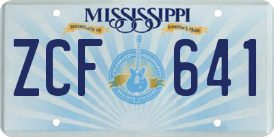 MS license plate ZCF641