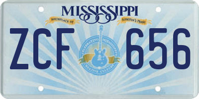 MS license plate ZCF656