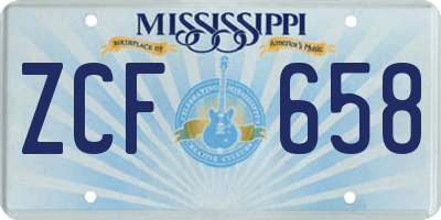 MS license plate ZCF658