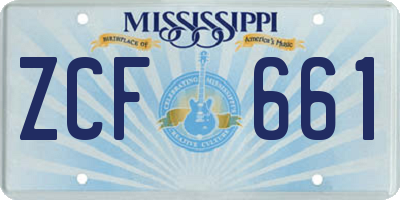 MS license plate ZCF661
