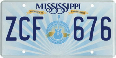 MS license plate ZCF676