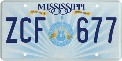 MS license plate ZCF677