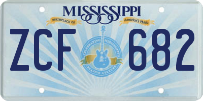 MS license plate ZCF682