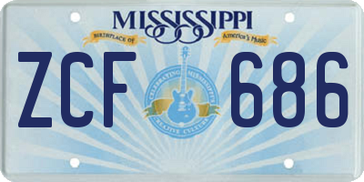 MS license plate ZCF686